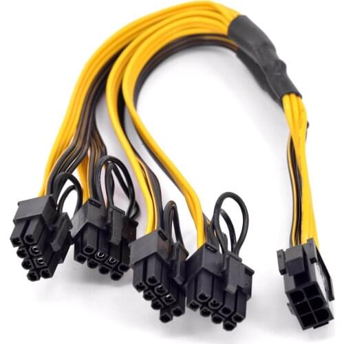 PCI-e 6Pin 1 to 4 port 6+2pin Power Female to Male extension Cable PCIe Graphics Card Multi 8pin to 6 Pin DIY BTC Power Supply