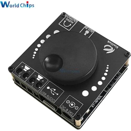 Mini Bluetooth 5.0 Audio Amplifier Board 50W+50W Power AMP 3.5MM AUX Jack USB Disk APP Control with Volume Control FOR Speaker