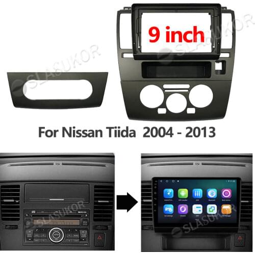 For Nissan Tiida 2004 2005 2006 - 2013 Frame Fascias Car DVD Player Dashboard Adaptor Refitting Facia Panel Canbus Cable 9 inch