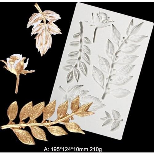 Retro European Relief Flower Leaf Silicone Mold Dressing Mirror Shape Cake Decorating Tool Gumpaste Fondant Mould Baking Mold