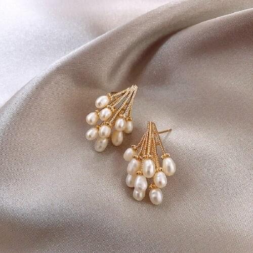 Exknl 2020Wedding Jewelry Simulated Pearl Earrings For Women Korean Fashion Chic Big Small White Beads Drop Earrings Bijoux Gift