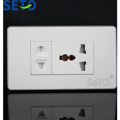 SeTo 120 Type One Port Two Hole & Three Hole Power Socket Wall Plate Socket Keystone Faceplate