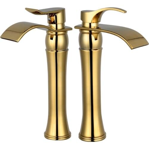 Washbasin faucet all copper hot and cold basin waterfall faucet bathroom washbasin table basin with high faucet