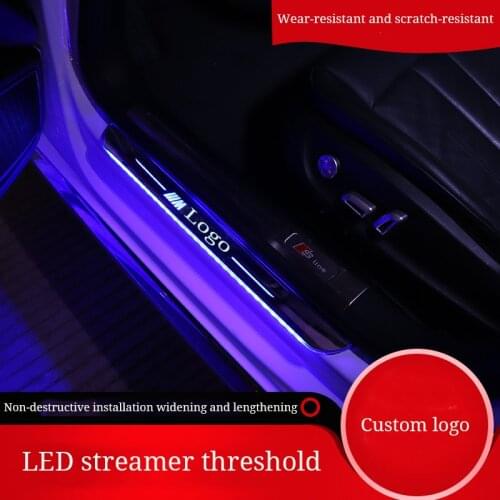 LED Car Door Sill Scuff Plate for Seat LED Door Sill Moving Scuff Plate Acrylic Door Sills Car Welcome Light Sticker Accessories