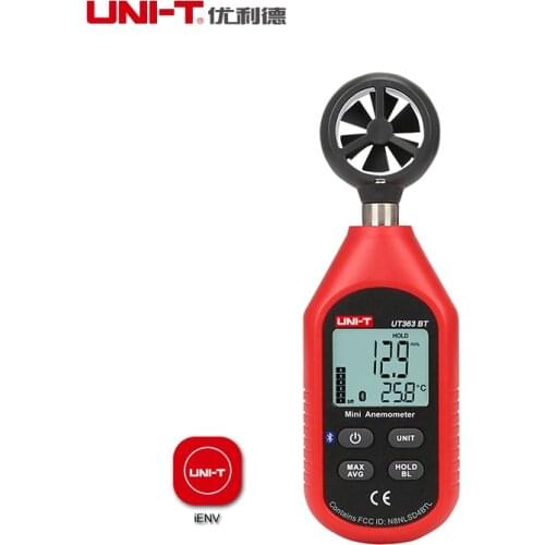UNI-T Anemometer Bluetooth Wind Speed Meter Digital Wind Meter Anemometer Android Handheld Portable With Temperature UT363 BT