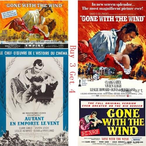 Gone with the Wind Poster Clear Image Wall Stickers Home Decoration High Quality Prints White Coated Paper home art Brand