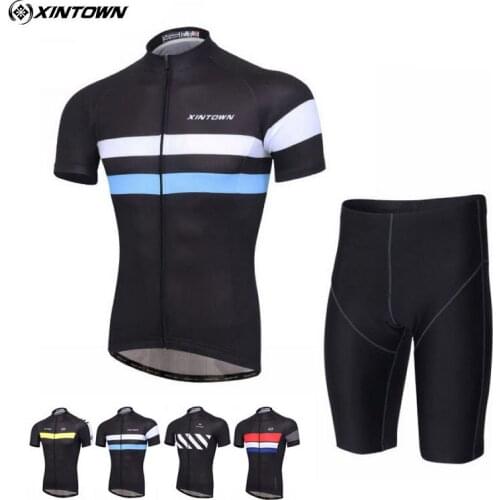 XINTOWN Men Riding Outfits Ropa Ciclismo Pro Team MTB Cycling Jersey Shorts Set Bike Bicycle Summer Sportswear Suit S-XXXL