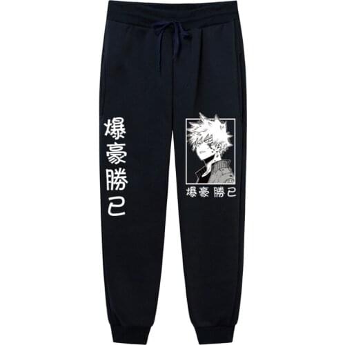 Japanese Anime My Hero Academic Kasuki Bakugo Harajuku Mens Pants Printed Jogger Mens Pants Casual Sweatpants Sweatpants