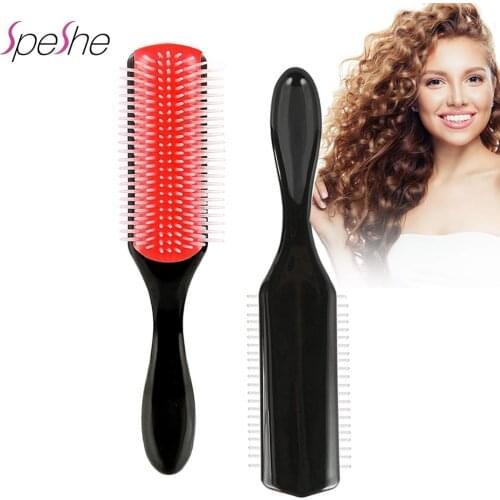 Brosse Cheveux Boucles Femme 9 Rows Curly Hair Brush Denman Detangling Hair Brush Detangler Styling Comb Brosse Cheveux Afro