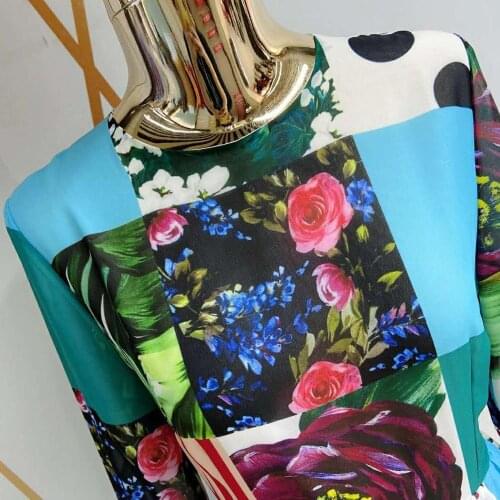 Women Runway Dress Fashion New Arrival Elegant Dots Flower Print High Quality Long Beach Party Chirstams Dresses