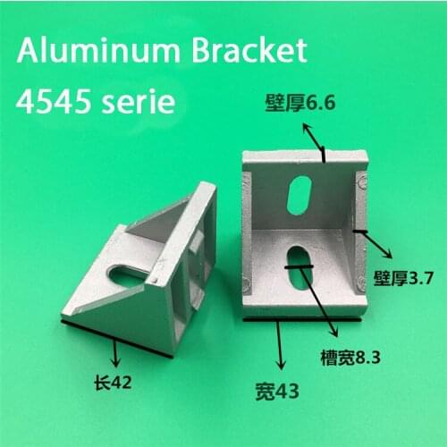 10pcs 4545 Brackets Corner fitting angle aluminum 45x45 L Connector bracket fastener for 4545 Industrial Aluminum Profiles