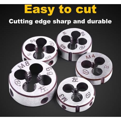 5pcs Left Hand Thread Die Round Die Threading Tool for Mold Machining Metric Thread Die M3 M4 M5 M6 M8