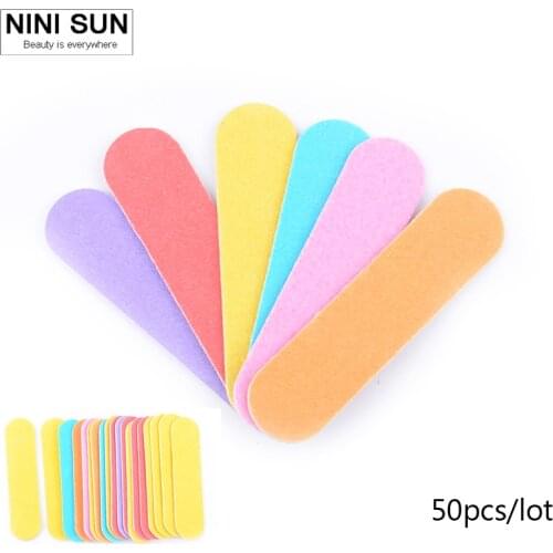50Pcs Double Side Nail Files Colorful Wood Nail File 180/240 Disposable Sanding File Buffer Block Manicure Tools Wholesale