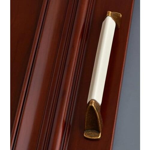 Free shipping96MM Antique funiture handle American TV cabinet wardrobe pulls European antique drawer handle Ceramic closet knobs