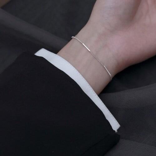 925 Sterling Silver Bracelet &Bangle For Women Girls Party Fashion Simple Jewelry Pulseras SL399
