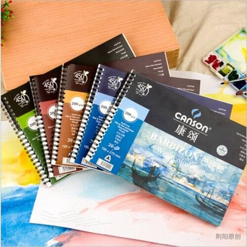 CANSON BARBIZON Professional Watercolor Paper 20Sheets Hand Painted Water-soluble Book Creative Office For School Art Supplies