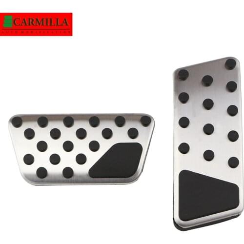 Carmilla Car Gas Brake Pedal Cover Auto Stainless Steel Foot Pedal Pad Kit for Jeep Wrangler JK 2007 - 2017 AT Protector Parts
