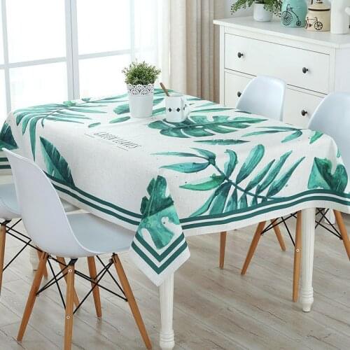 Print Decorative Table Cloth Cotton Linen Plant Tablecloth Dining Table Cover For Kitchen Home Decor