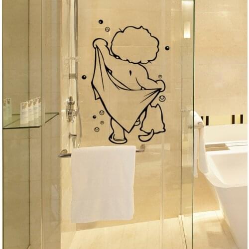 Bathroom decor salle de bain wc wallpaper sticker vinilo decorativo pared Bath child wand aufkleber naklejki muursticker