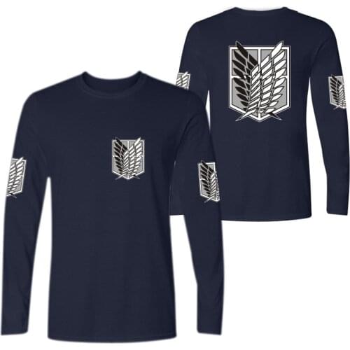 Anime Attack on Titan Long Sleeve T Shirt Men Women cotton tshirt Casual Streetwear Long T-shirt plus size tops tees