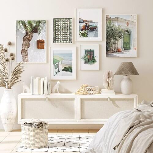 Mediterranean Canvas Painting Portugal Landscape Posters And Prints Picture Living Room Art Wall Home Summer Cuadro Decoration