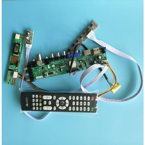 Kit For LP141WX1-TLA2 Digital HDMI TV VGA USB AV 1280X800 1 CCFL LCD DVB-C DVB-T remote 30pin Panel Controller board 14.1"