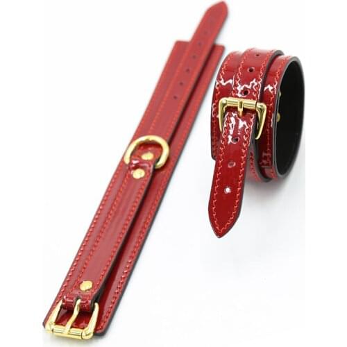 Leather Plush Handcuffs Ankle Cuffs Wrist Restraint Bed Fetish Sex Toys Adult Wrists And Ankle Cuffs Binding Kit Gear Limit Bed