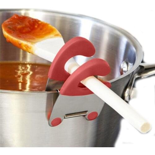 Kitchen Gadgets Stainless Steel Pot Side Clamps Anti-Scald Kitchen Utensils Support Frame Plastic Rubber Bracket