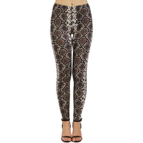 Fashion leggins mujer Printing brown Snake skin legging feminina leggins fitness Woman Flexible Pants workout leggings