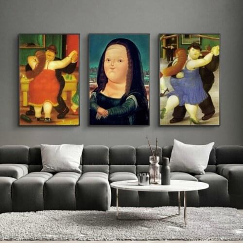 Funny Mona Lisa Wall Art Canvas Posters And Prints By Fernando Botero Famous Wall Art Paintings for Modern Home Cuadros Pictures