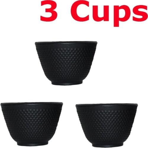 Genuine 3 Pcs Japanese Cast Iron Teacups Set Tea Cup Cups Drinkware 70ml Chinese Handmade Kung Fu Coffee Service Tools Top-grade
