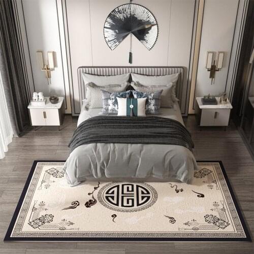 New Chinese bedroom carpet bedside blanket retro Chinese style can be customized classic room bed front mat mat home