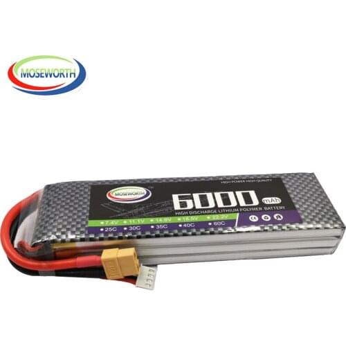 New Batteries 3S 11.1V 6000mAh 35C Max 70C RC LiPo Battery 3S For RC Airplane Helicopter Truck Car Drone RC LiPo Battery 3S