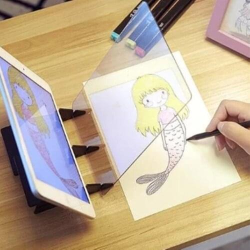 Optical Image Drawing Board Sketch Reflection Dimming Bracket Painting Mirror Plate NSV775