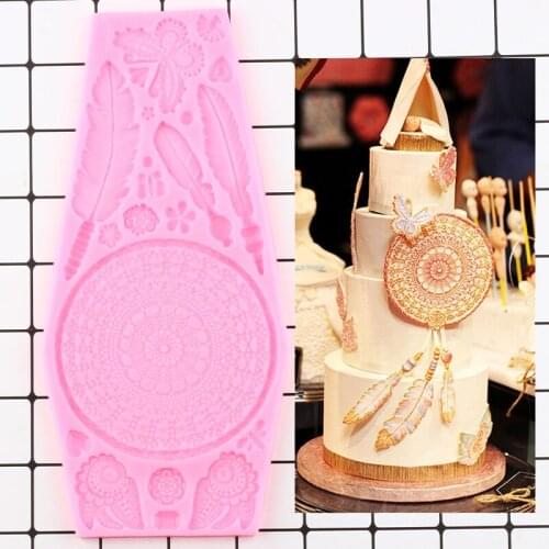 Feather Butterfly Lace Cake Border Silicone Molds DIY Wedding Cake Decorating Fondant Mold Candy Resin Clay Chocolate Mould