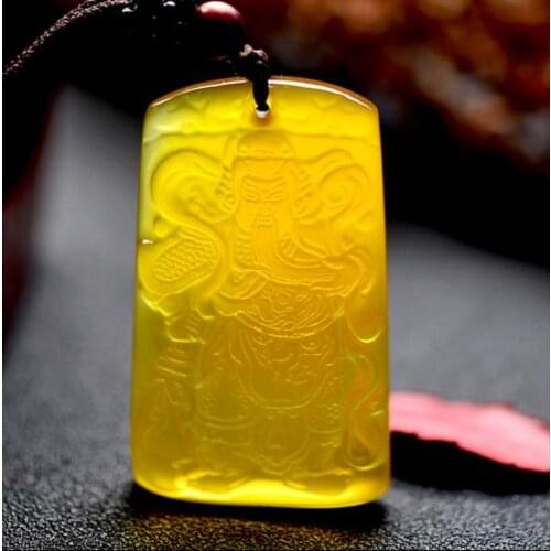 Natural authentic ice species of the top of the jewels of the public pendants male models agate Wu God of Wealth jade pendant