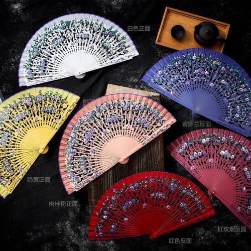 Wood Style Anita Fans Custom Dance Fans Hand Painted Fans Stage shows Gift