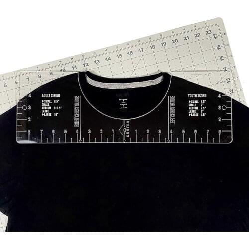 Transparent T-shirt Ruler Guide Vinyl Sublimation Designs Size Chart Alignment Guide Home Sewing Accessories Tools