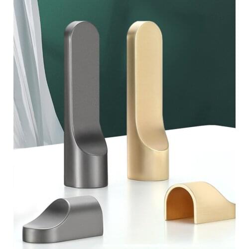 Nordic Furniture Cabinet Drawer Handle Finger Kitchen Cupboard Wardrobe Door Pull Metal Zinc Dresser Closet Hardware Knob Modern