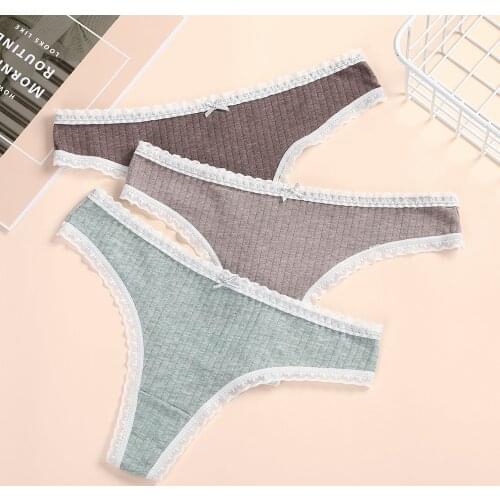 Panties Cotton Underwear Female Sexy Lingerie G-string Girl Underpants Lady Casual T-back Woman Intimate Panty Thong 1Pcs