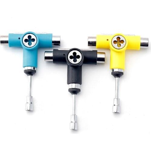 Skateboard universal wrench T type Y type Multifunctional long plate big fish plate semi-automatic tool ratchet socket