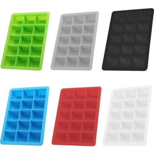 Top Silicone Ice Tray Silicone Ice Tray 15 Compartments Kitchen Accessories Supplies Solid Colors *1