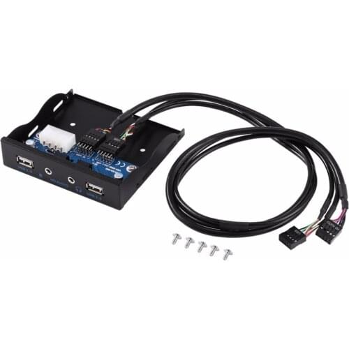 High Quality 3.5'' 2-USB 2.0 Port HUB HD Audio Output Floppy Drive Expansion Front Panel Digital Hot Promotion