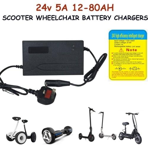 24v 5 Amp 5A Car Battery Charger Heavy Duty 12AH-80AH Mobility Scooter Wheelchair Battery Charger UK