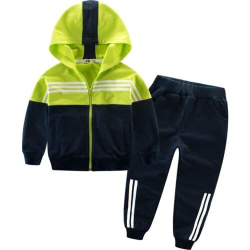 ZWY274 Boy Clothes Casual Children Clothing Set Spring Autumn Zipper Leisure Sports Suit Jacket + Pants Kids Bebes Jogging Suits