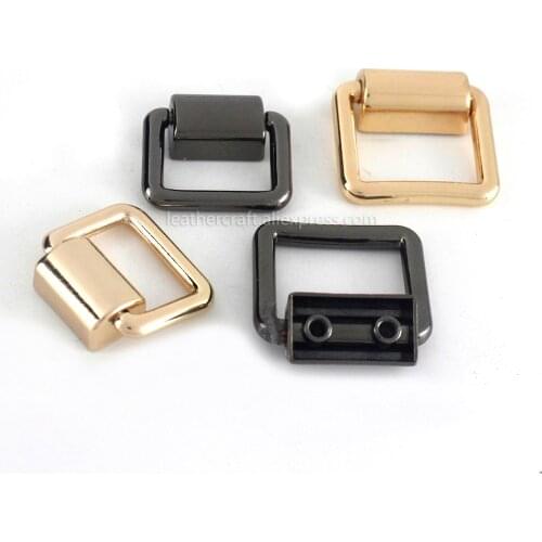 1pcs Metal Swivel Rectangle Ring Bag Side Hanger Hooks with Screws for Leather Craft Bag Strap Belt Handle Shoulder Webbing