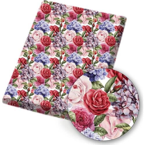 Polyester Cotton Fabric Floral Printed Cloth Sheets DIY Dress Supplies Handmade Bag Material Home Textile Patchwork 45*150cm 1pc