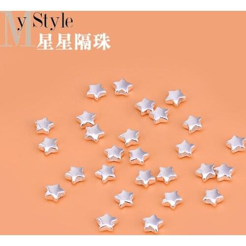 10pcsBracelet DIY loose bead beads, smooth surface, star separated beads, 925 silver ornaments, string materials, accessories an