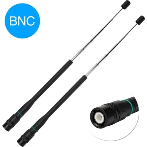 2PCS ABBREE AR-775 Telescopic Antenna BNC Dual Band 144/430MHz for IC-V8 IC-V82 HT440 CP500 CP520 Walkie Talkie Two Way Radio