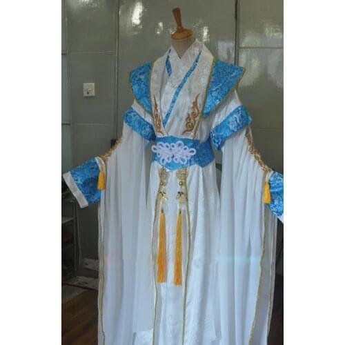 3 Colors Lie Yun Blue White Black Silver Male Female Cosplay Costume Hanfu for Stage Performance or Photography Sword Men Hanfu